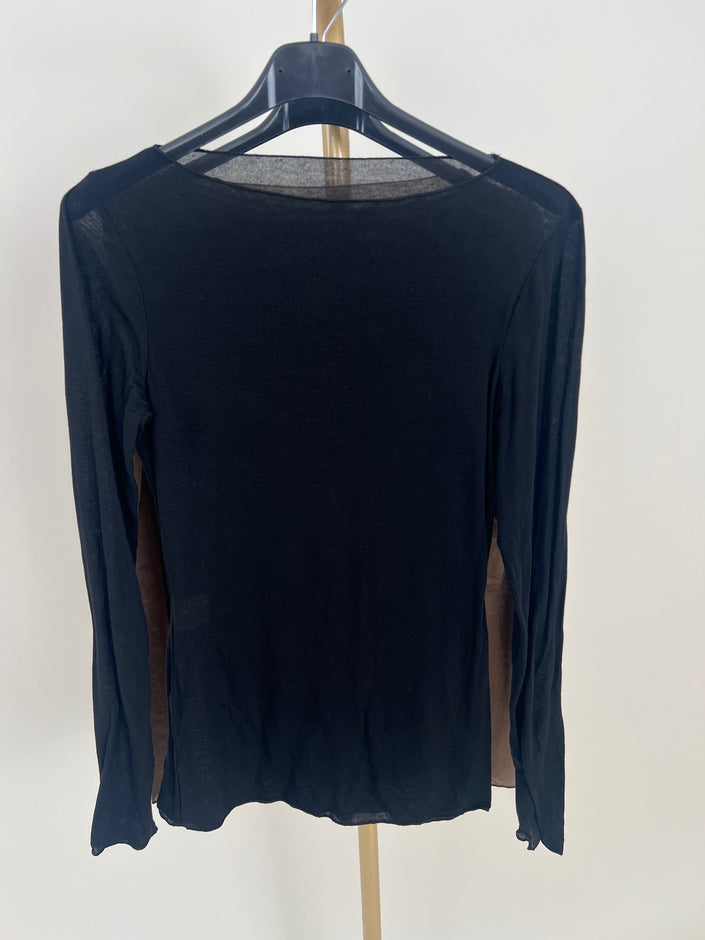 Langarmshirt mit Cashmere Uni in verschiedenen Farben Artikel 6213