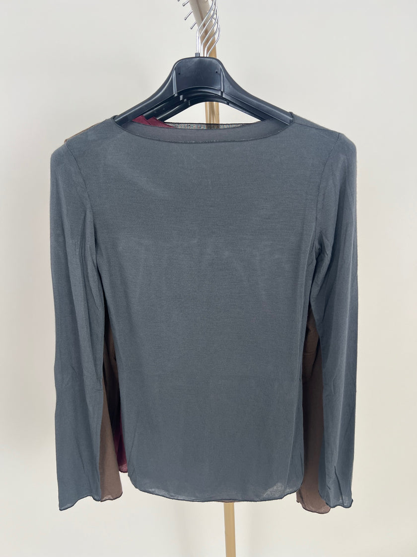 Langarmshirt mit Cashmere Uni in verschiedenen Farben Artikel 6213