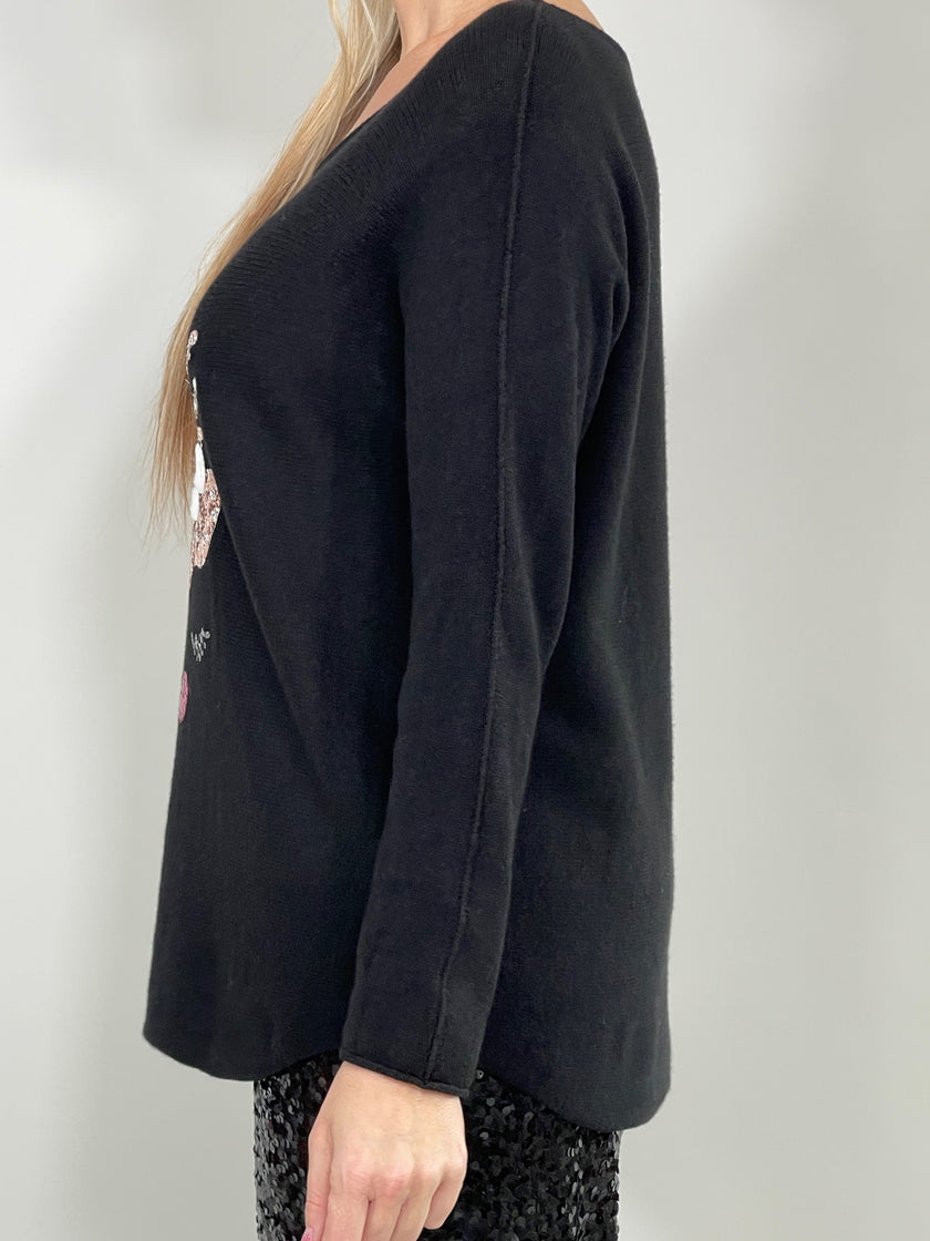 B-WARE Pullover Rentier in Schwarz Artikel 5474