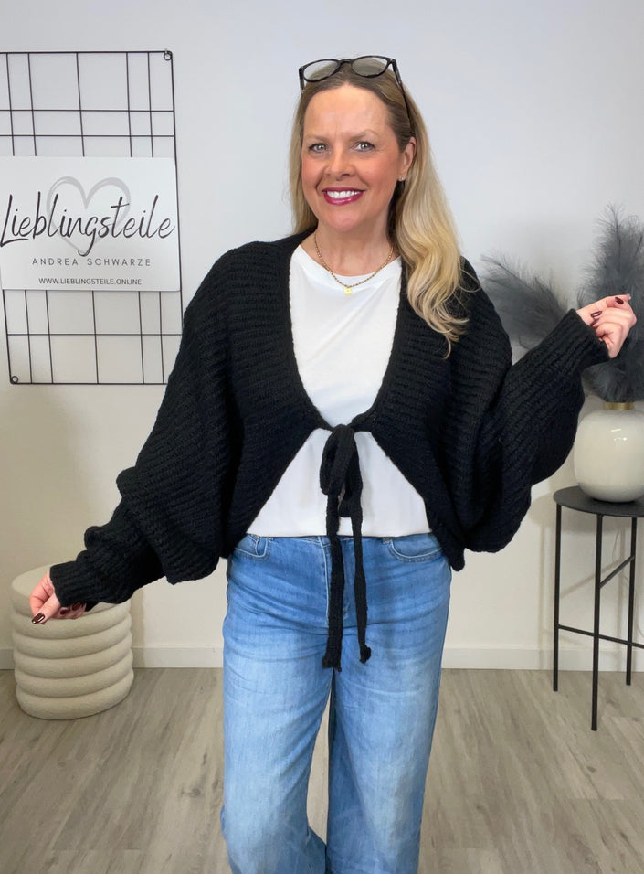 Poncho/Pullover in Schwarz