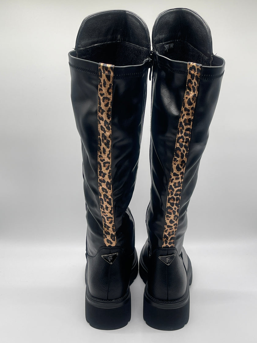 Stiefel Uni in Schwarz mit Leo Artikel 6694