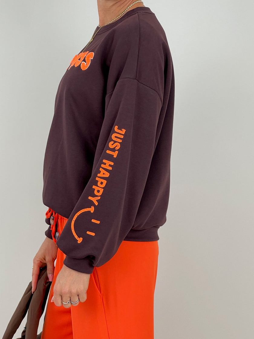 Sweatshirt Happiness in Mokka Artikel 6373