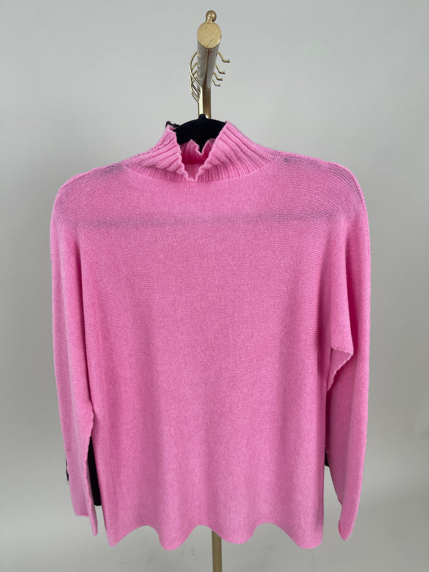 Pullover mit Stehkragen Uni in versch. Farben Art. 6695