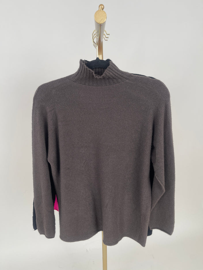 Pullover mit Stehkragen Uni in versch. Farben Art. 6695