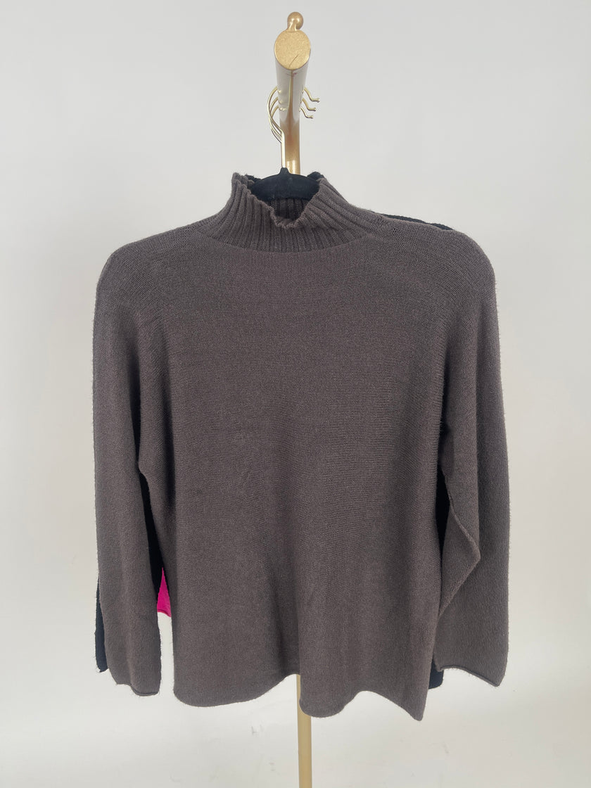 Pullover mit Stehkragen Uni in versch. Farben Art. 6695