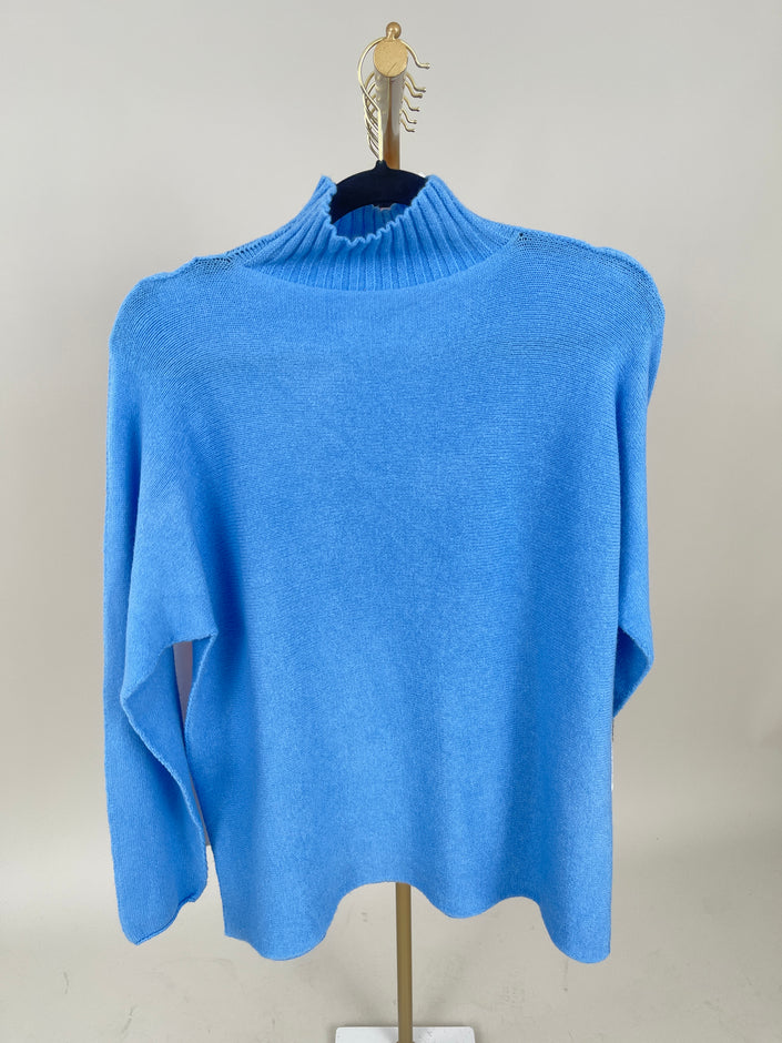 Pullover mit Stehkragen Uni in versch. Farben Art. 6695