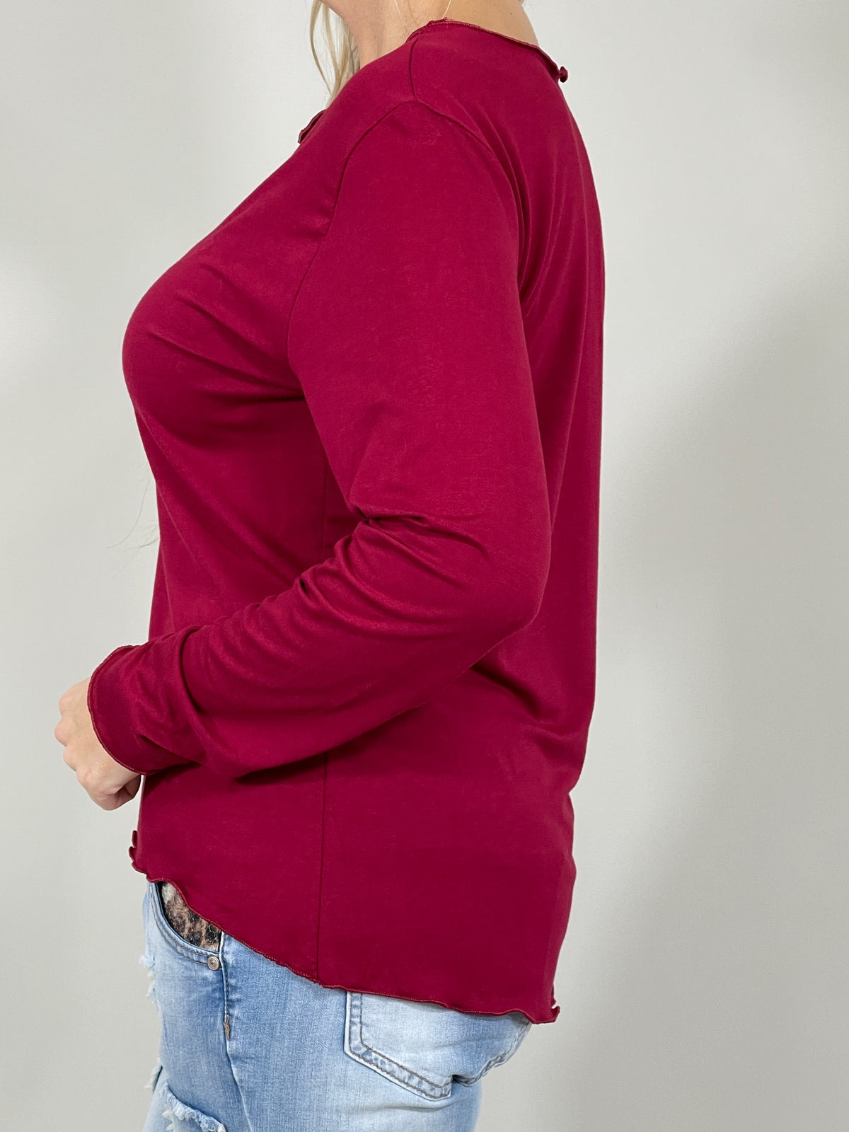Langarmshirt Uni Basic in versch. Farben