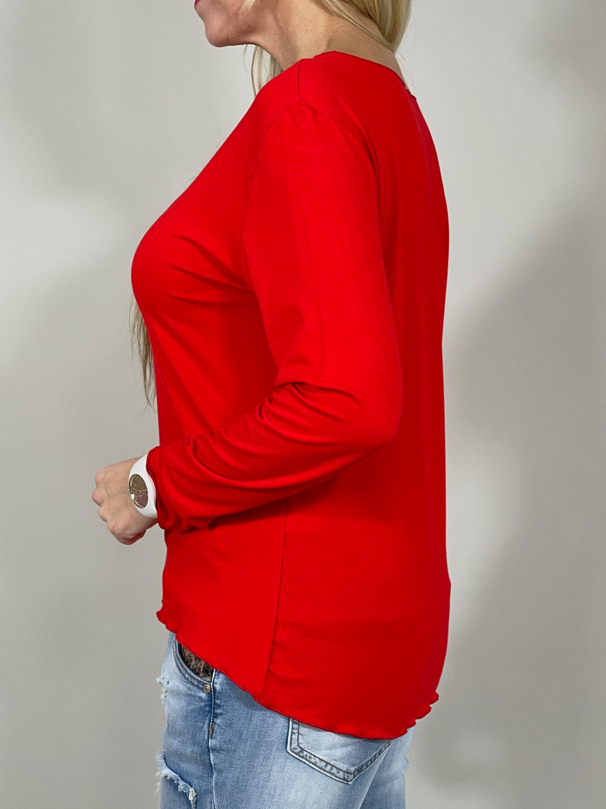 Langarmshirt Uni Basic in versch. Farben