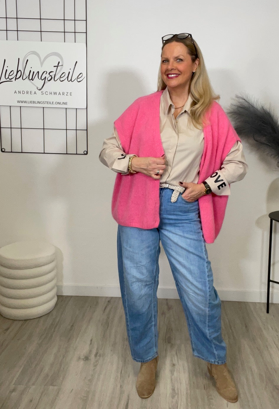 Jeans Ballon-Schnitt Helle Waschung