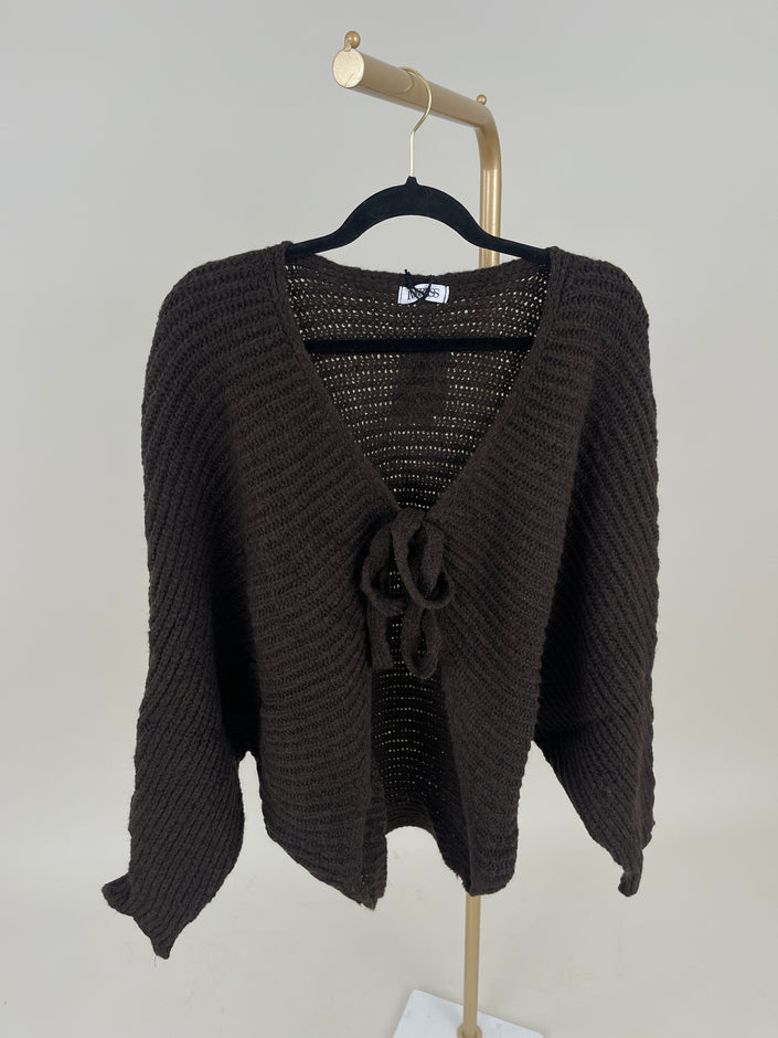 Poncho/Pullover in Mokka