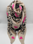 Dreieckstuch Leo Love Beige/Pink Art. 6713