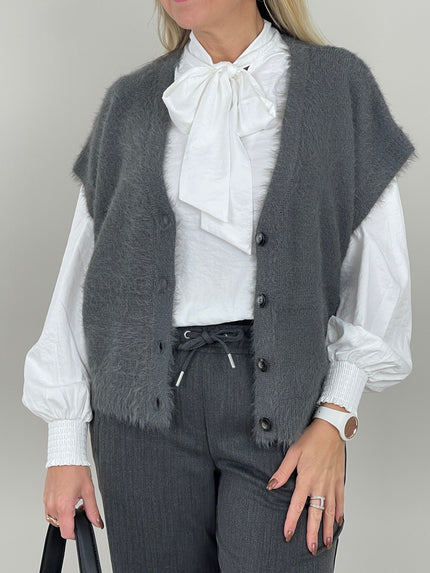 Strickweste flauschig in Anthrazit Art. RB6456