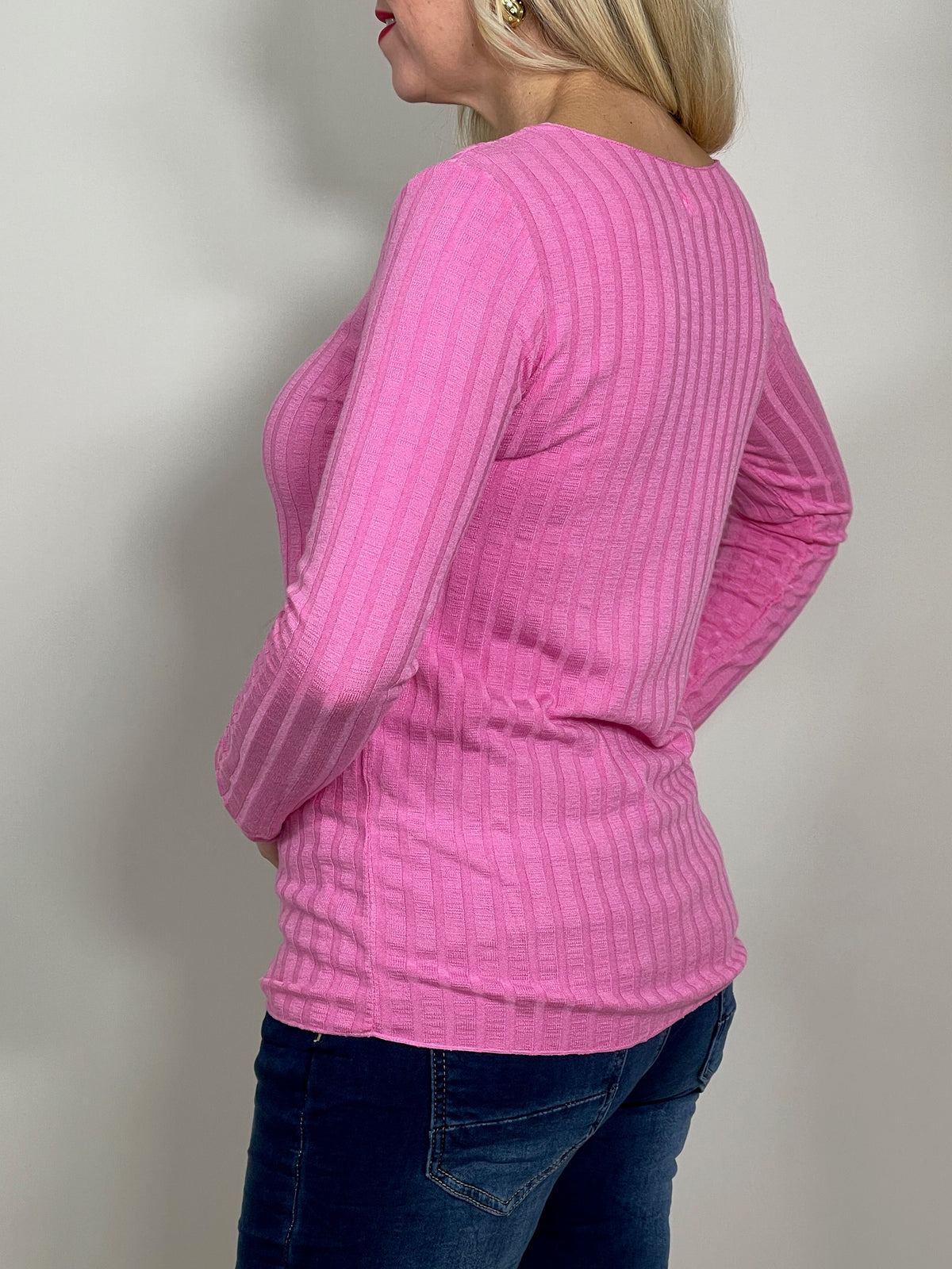 Basic Langarmshirt Ripp-Optik in versch. Farben