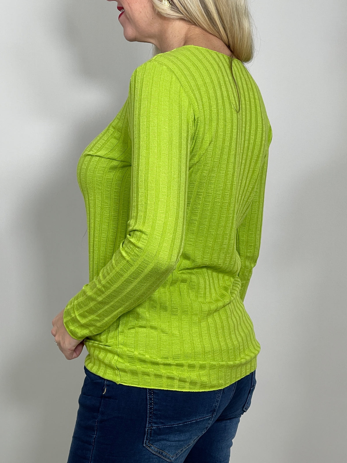 Basic Langarmshirt Ripp-Optik in versch. Farben