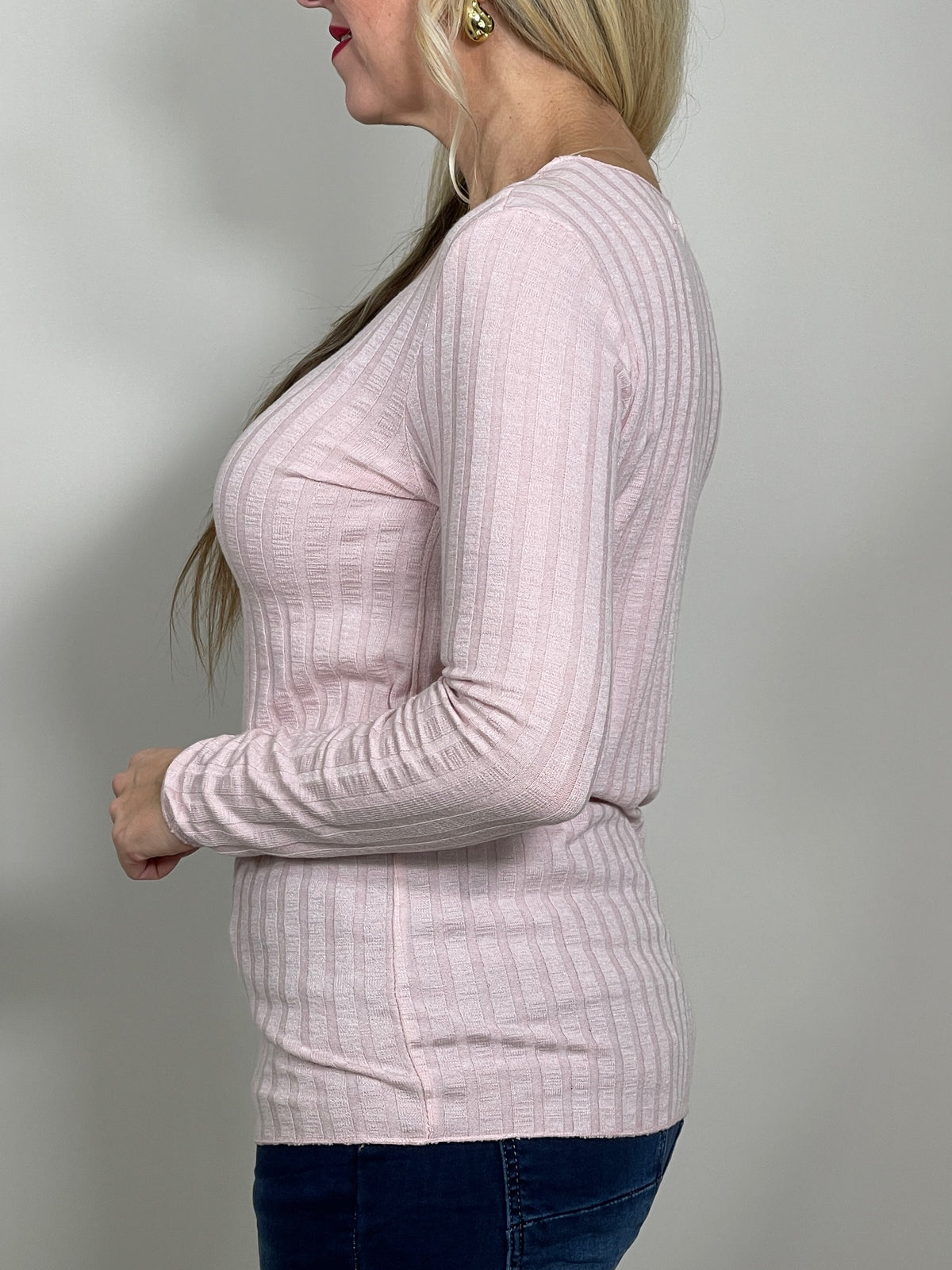 Basic Langarmshirt Ripp-Optik in versch. Farben