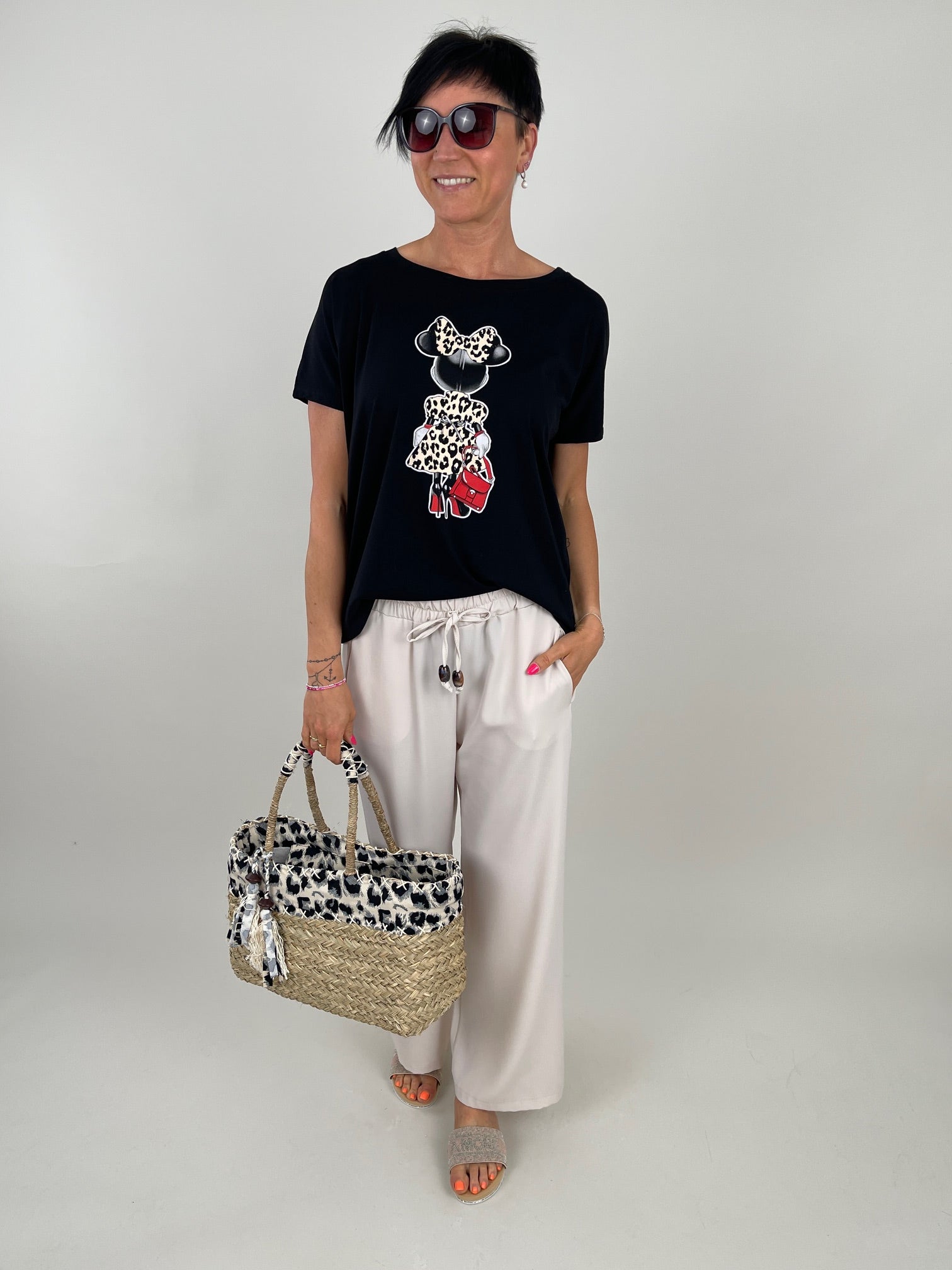 T-Shirt mit Leo Print versch. Farben Artikel 6006