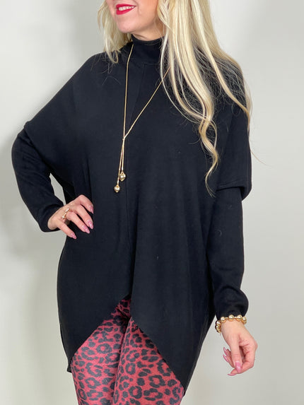 Longpullover mit Stehkragen in versch. Farben Artikel 5473