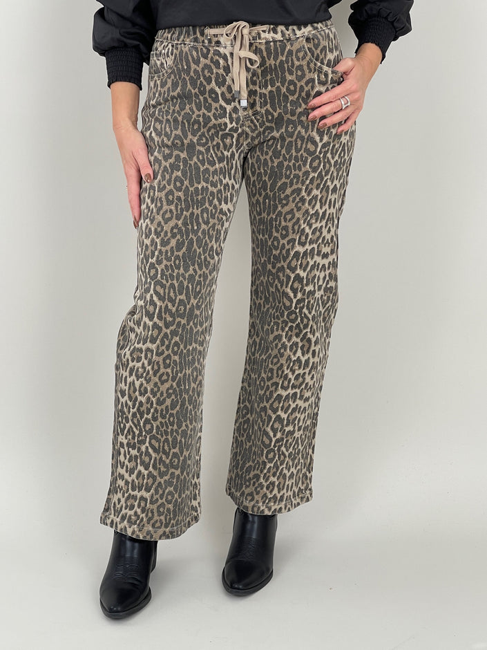 Jeans Beige Leo-Muster Art. 6468