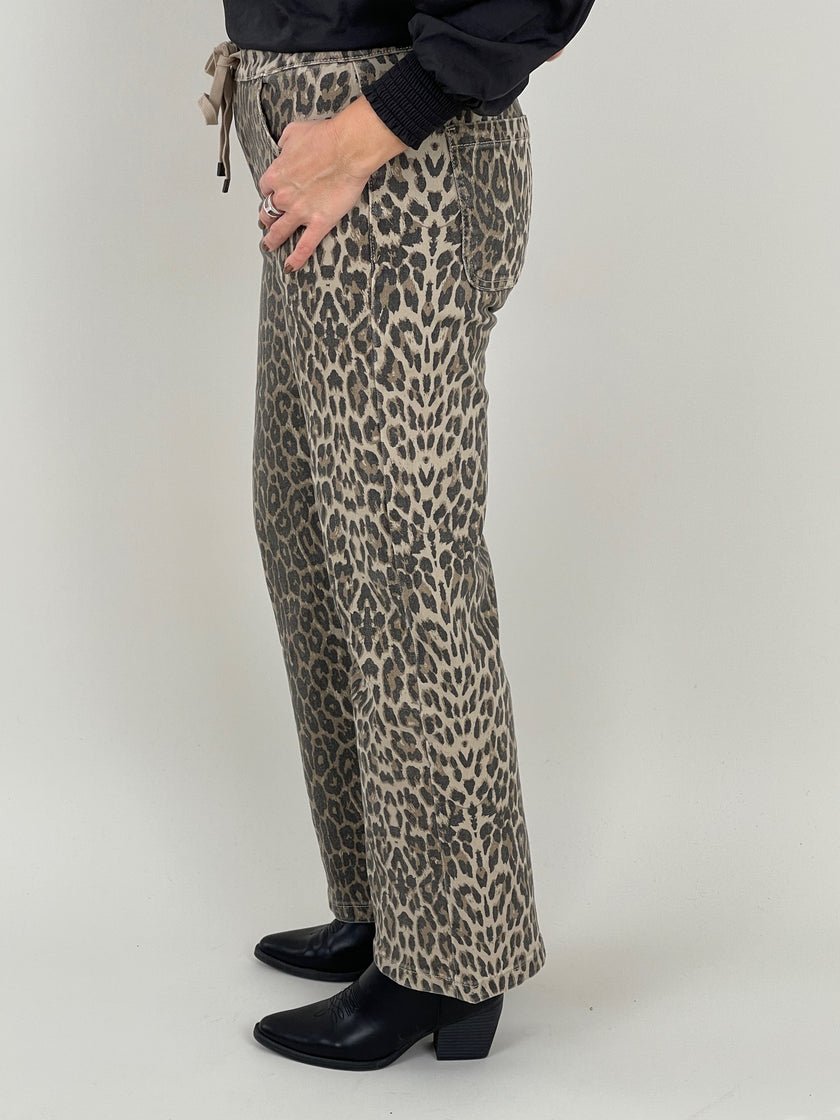 Jeans Beige Leo-Muster Art. 6468