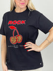 T-Shirt Rock Cherry in Schwarz