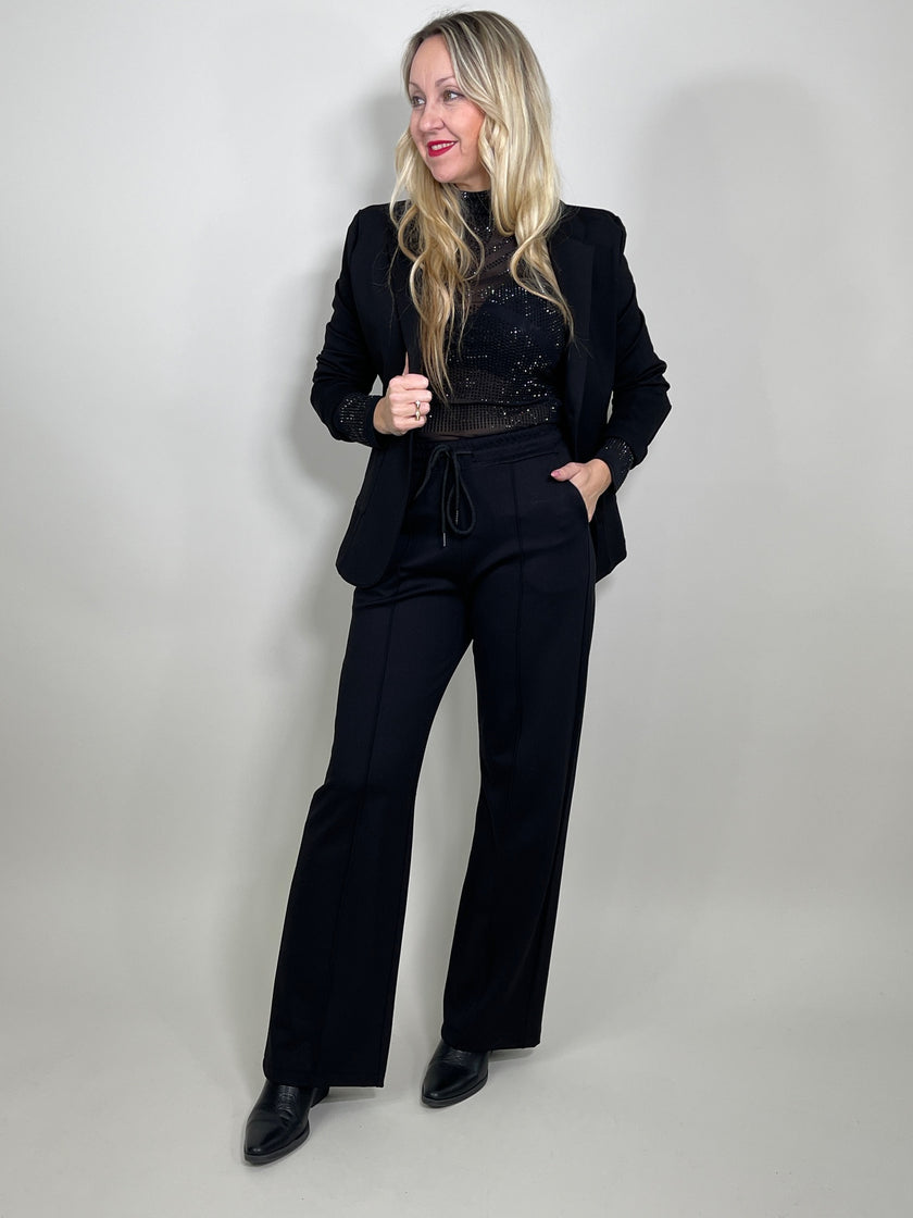 Body aus Mesh mit schwarzen Glitzersteinchen Artikel 5483