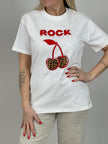 T-Shirt Rock Cherry in Weiß