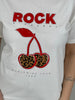 T-Shirt Rock Cherry in Weiß