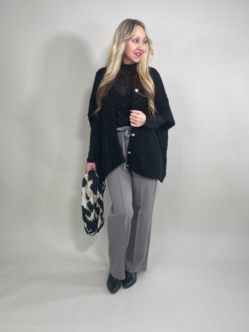 Palazzo-Hose Classic mit Bügelfalte in Grau Artikel 5490