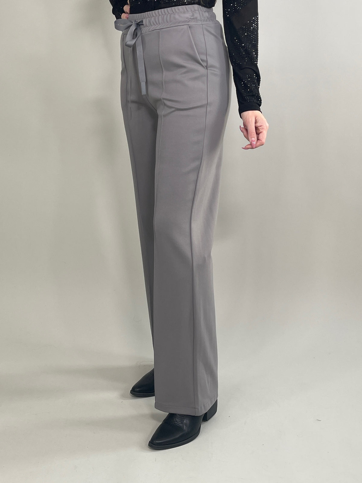 Palazzo-Hose Classic mit Bügelfalte in Grau