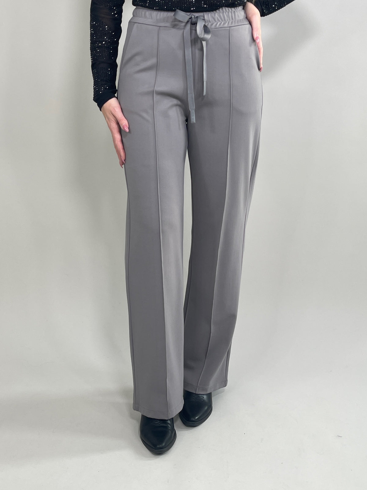Palazzo-Hose Classic mit Bügelfalte in Grau