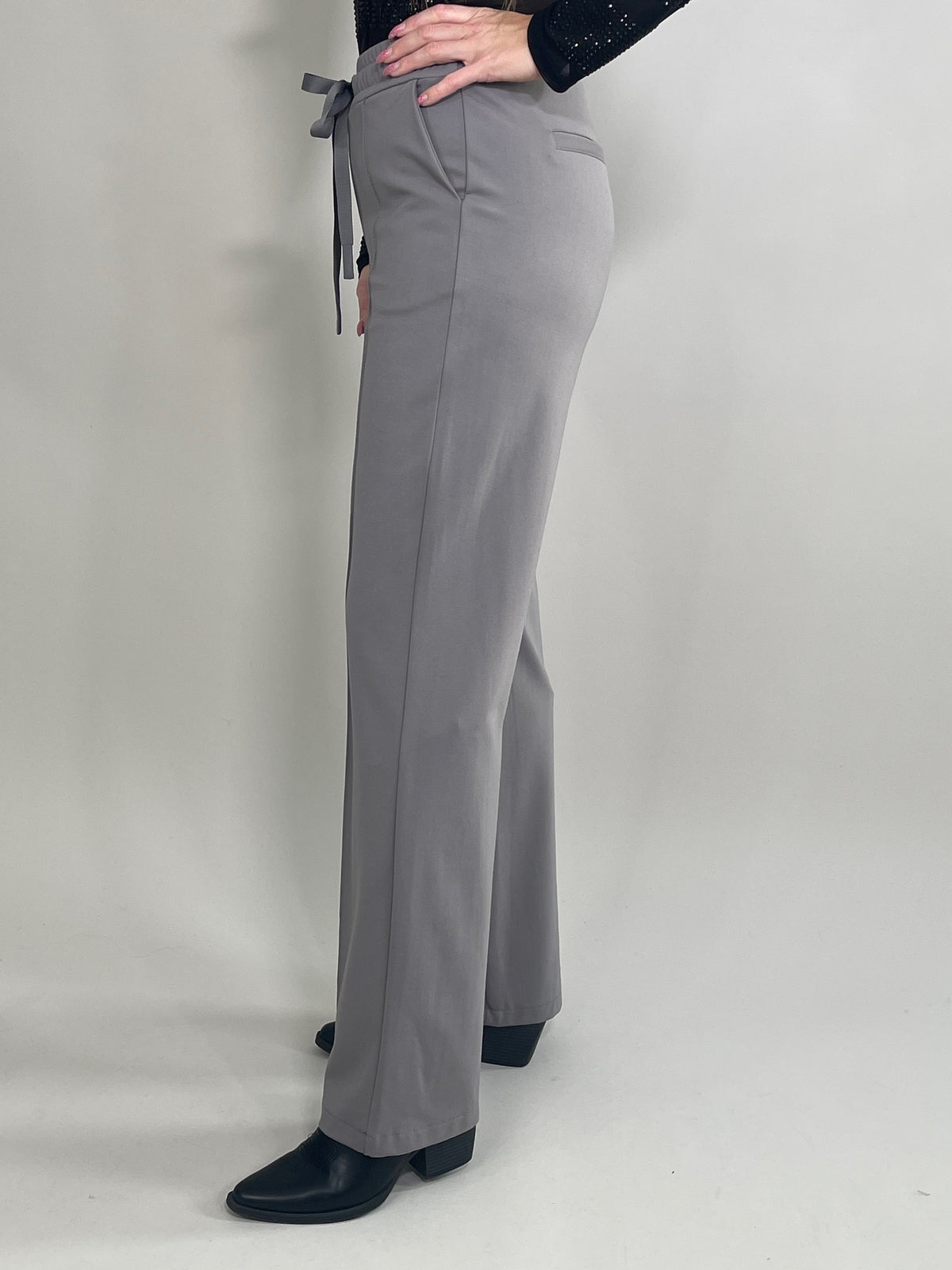 Palazzo-Hose Classic mit Bügelfalte in Grau