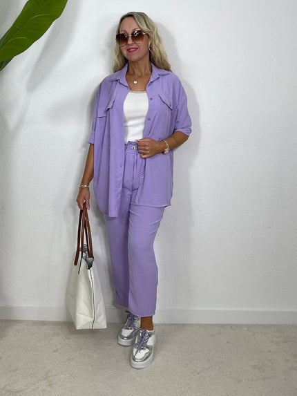 2-Teiler Bluse und Hose in versch. Farben 4095