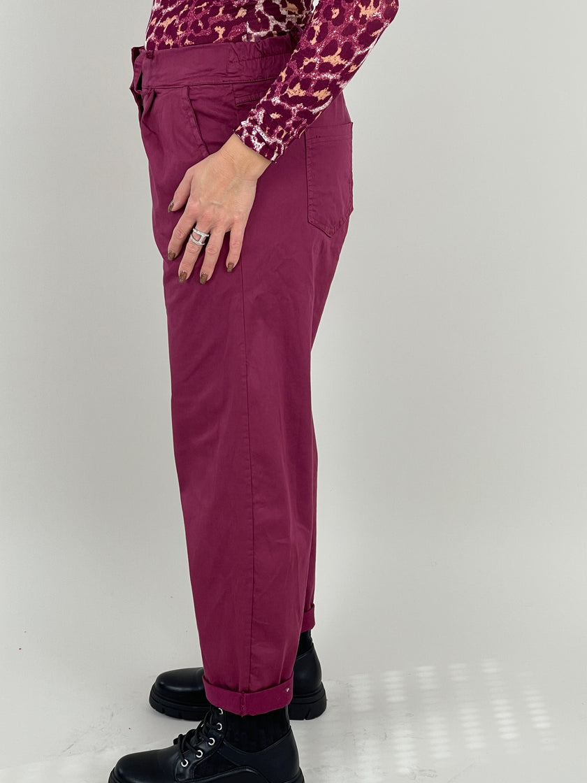 Jogpants leichte Ballon- Form in Pflaume Artikel 6358