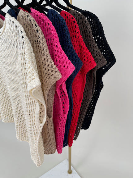 Netzpullover kurzer Arm in versch. Farben Artikel 6002