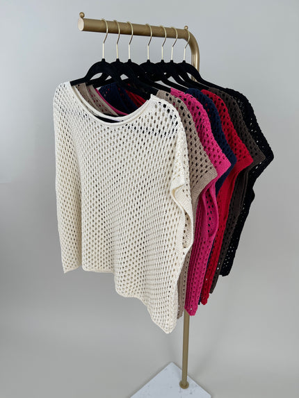 Netzpullover kurzer Arm in versch. Farben Artikel 6002