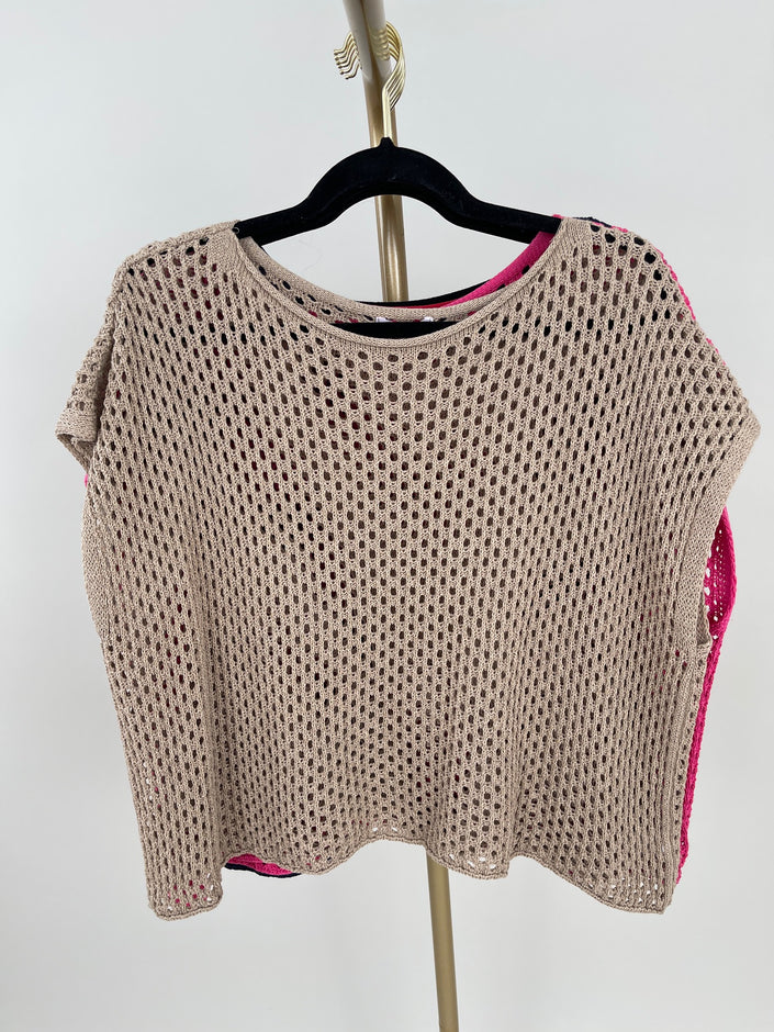 Netzpullover kurzer Arm in versch. Farben Artikel 6002