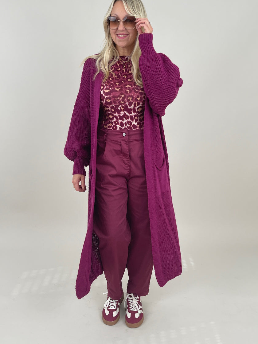 Jogpants leichte Ballon- Form in Pflaume Artikel 6358