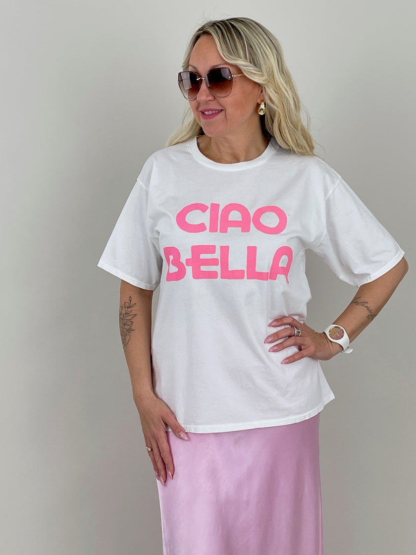 T-Shirt Ciao Bella in Weiß Artikel 6021