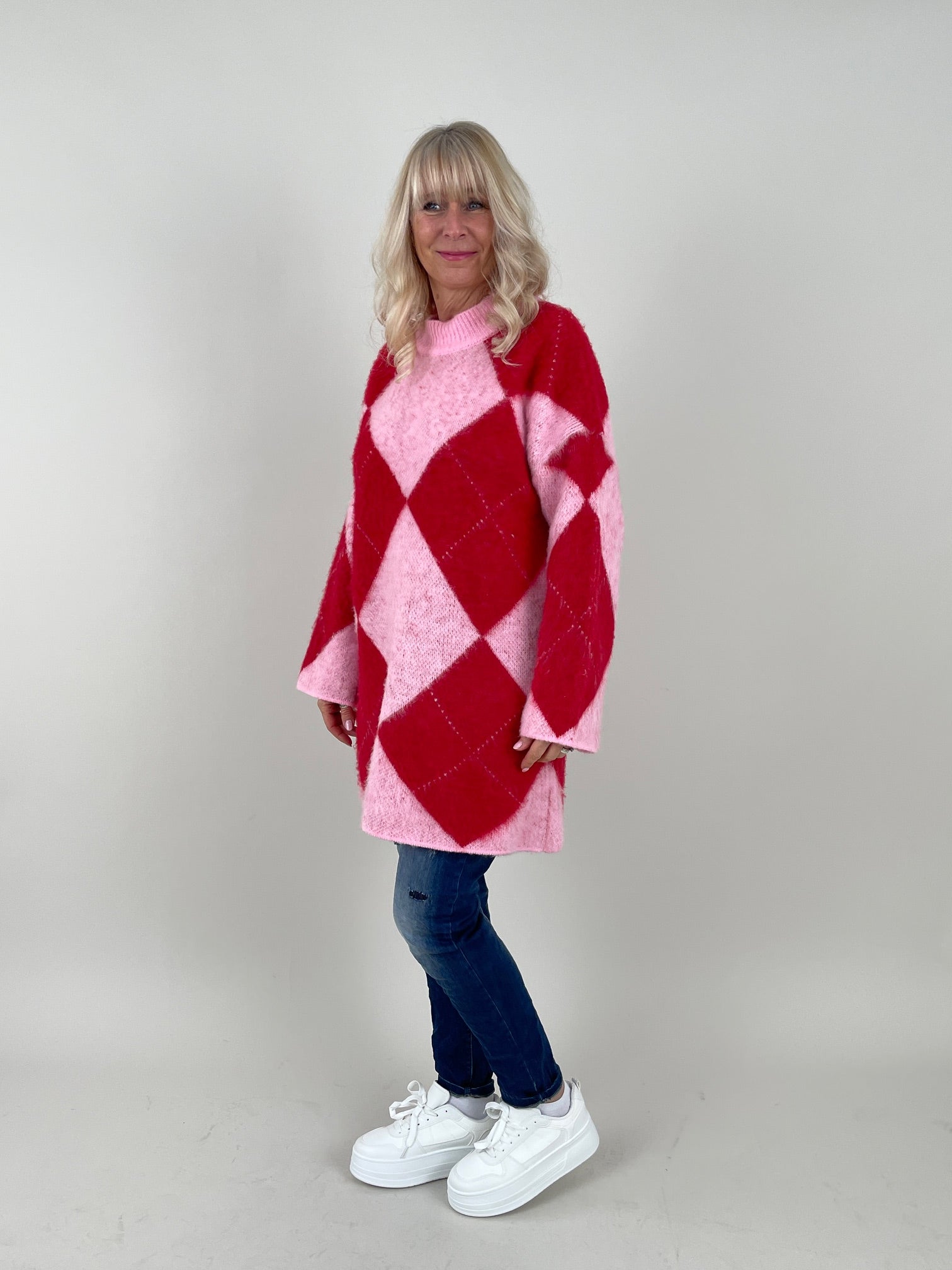 Pullover Raute Rot/ Rosa Art. 6715