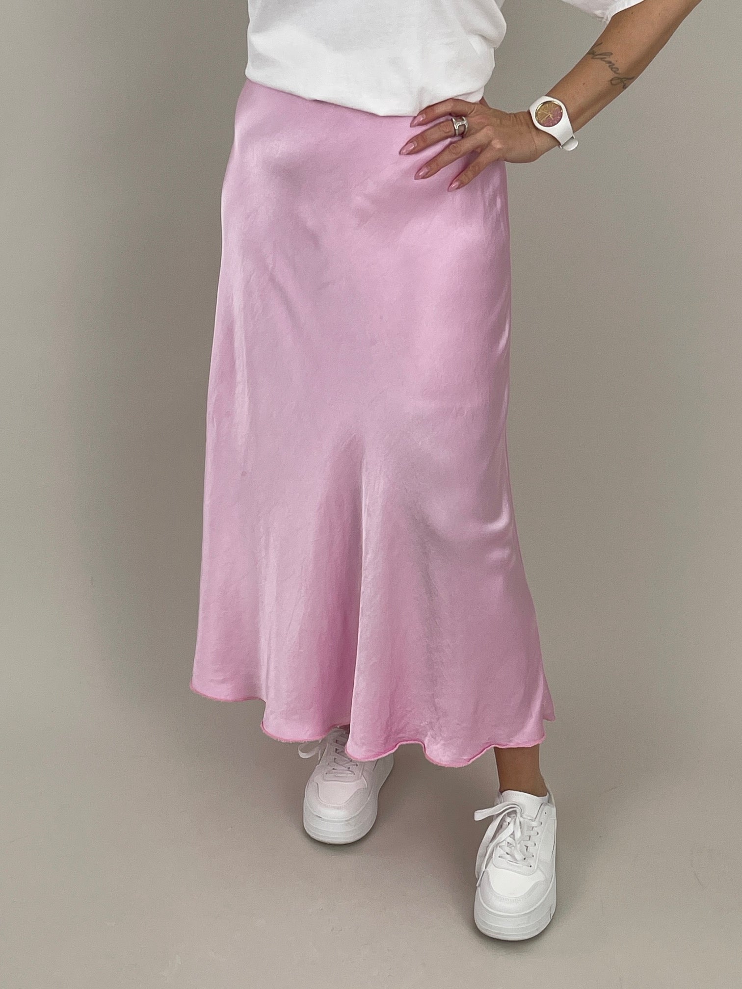 Rock in Satin-Optik Rosa Artikel 6026