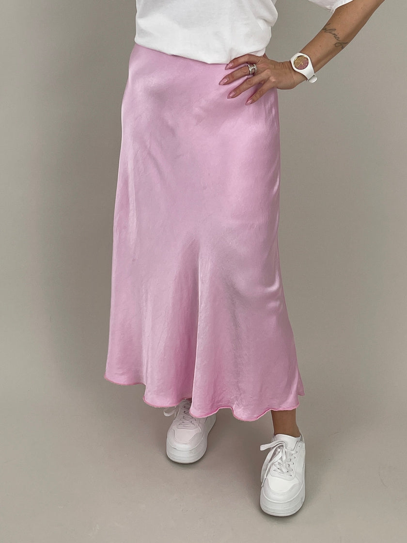Rock in Satin-Optik Rosa