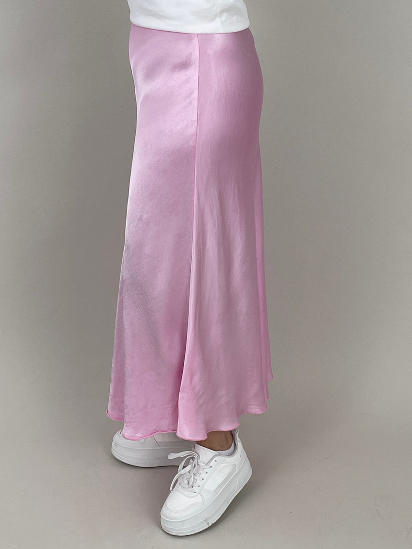 Rock in Satin-Optik Rosa