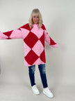 Pullover Raute Rot/ Rosa Art. 6715