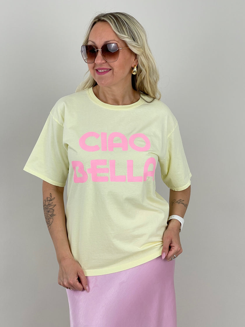 T-Shirt Ciao Bella in Gelb Artikel 6020