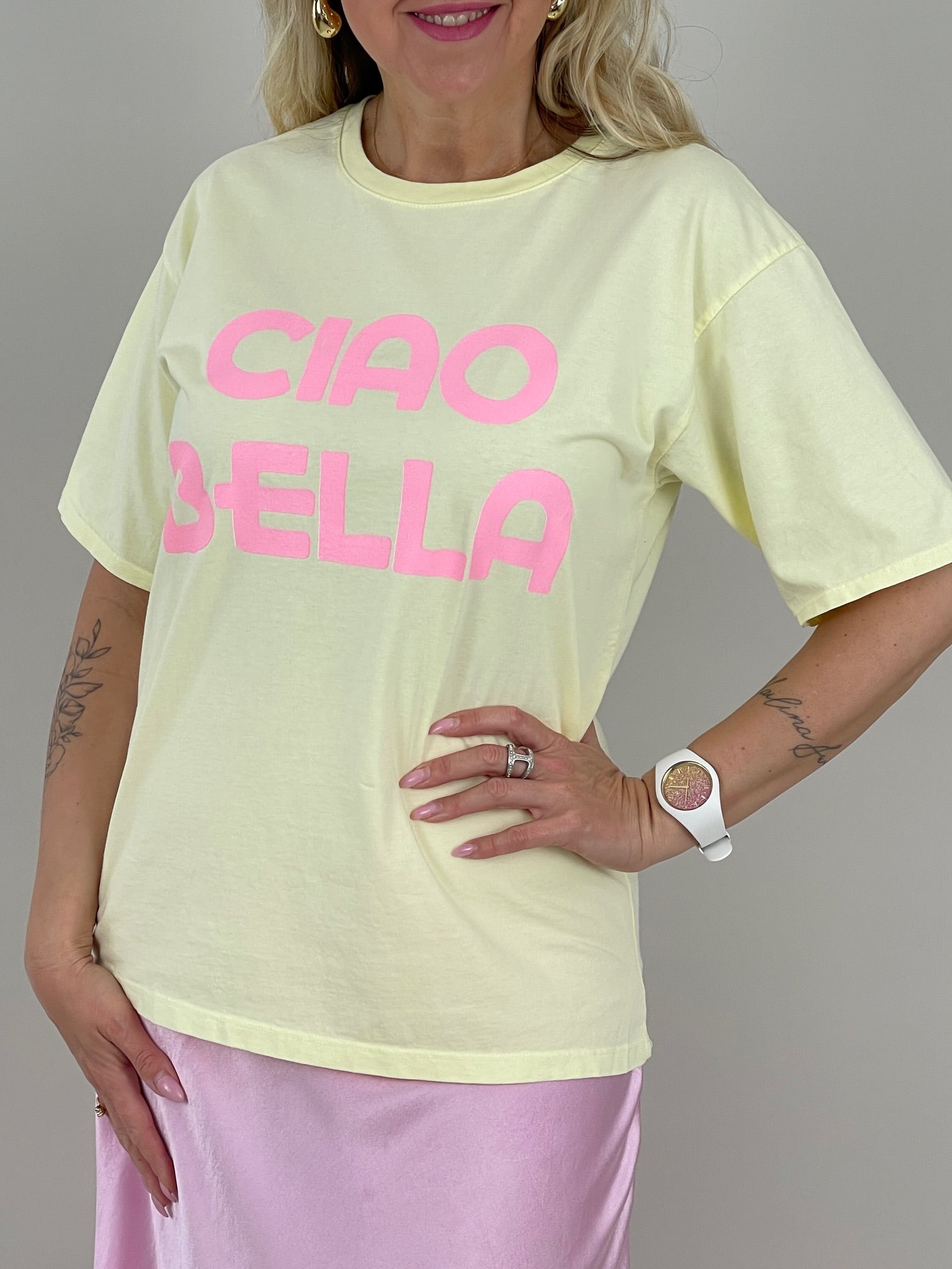 T-Shirt Ciao Bella in Gelb Artikel 6020