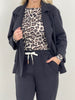Langarmshirt mit Cashmere Leo in Beige Art. 6457
