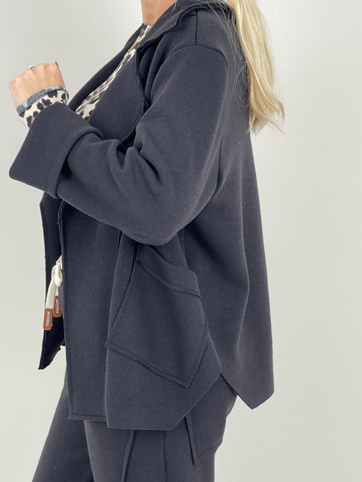 Blazerjacke Feinstrick in Schwarz Art. 6388