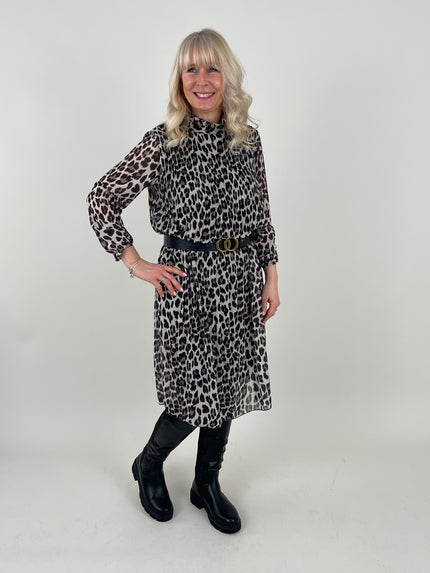 Plissee Kleid Leo Muster Art. 6719