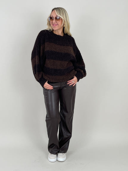 Marlene Hose Lederoptik Mokka von Red Button Art. 6445