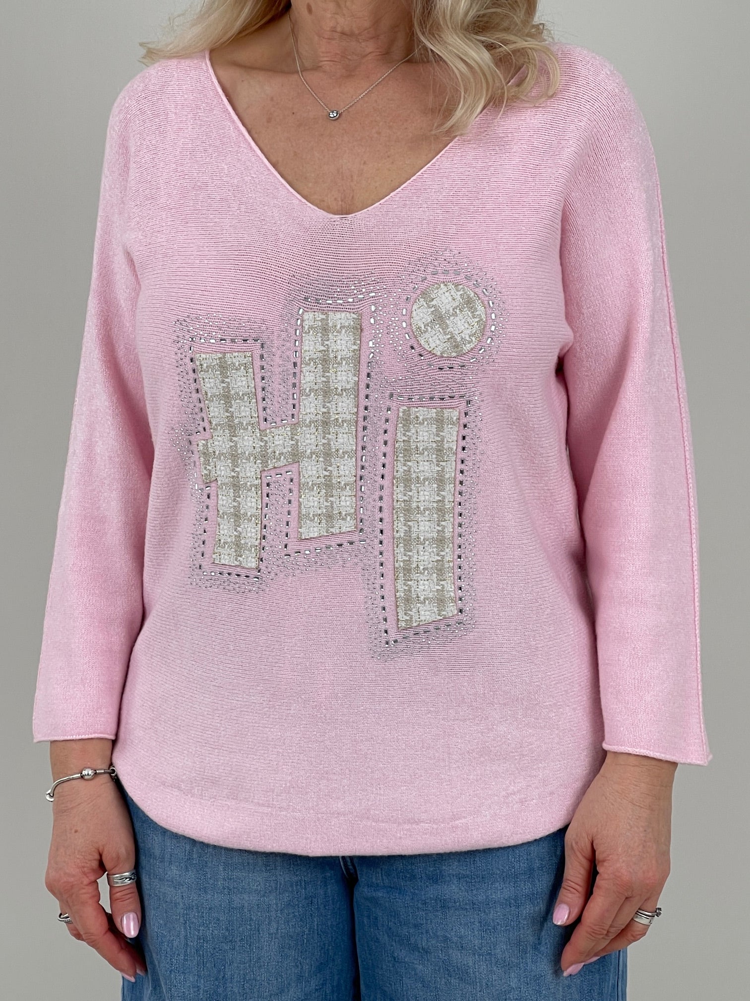 Pullover mit Druck in Rosa Art. 6717
